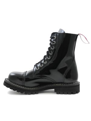 8 håls Svart lackskinn