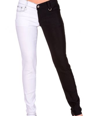 Split byxor- Vit/Svart