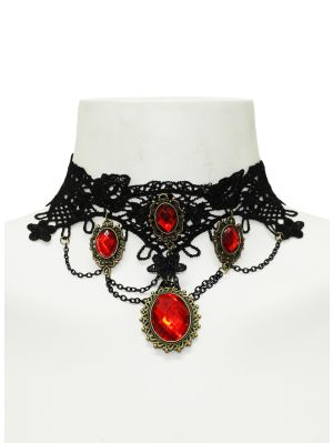 Röd barock choker