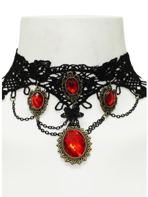 Röd barock choker