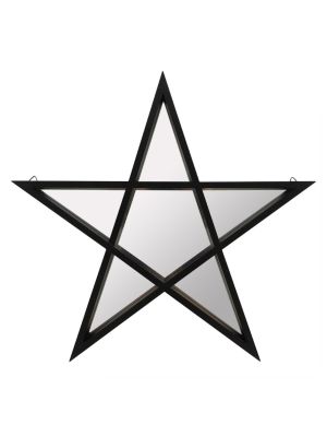 Svart pentagram spegelhylla