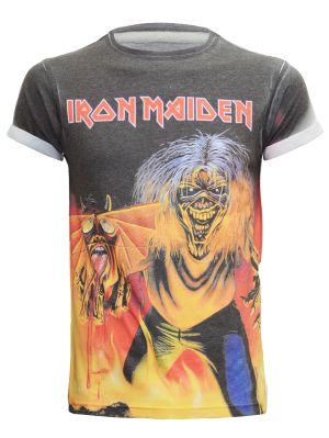 iron maiden eddie - grå/vit