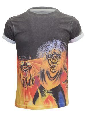 iron maiden eddie - grå/vit