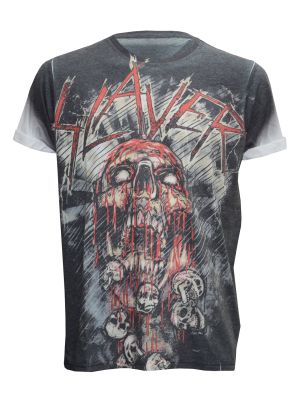 slayer world painted blood skull - grå/vit