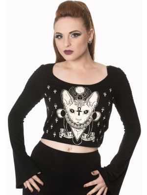occult kitty crop top